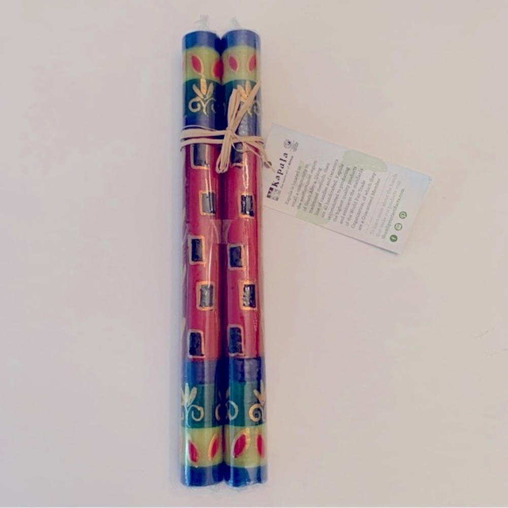 Kapula Taper Candles Pair of Two Handcrafted New
